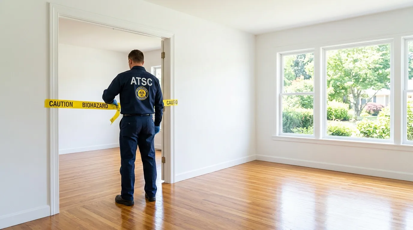 Certified biohazard cleanup crew performing Decomposition Cleanup in Wesley Chapel